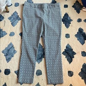 The Limited Blue and White Geometric Pants
